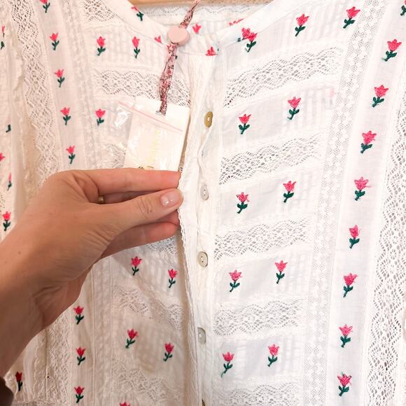 NWT LOVESHACKFANCY White Lace Floral Garden Fabiana Maxi Dress Sz. 2 - Picture 10 of 14